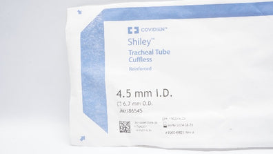 Covidien 86545 Shiley Tracheal Tube Cuffless 4.5mm I.D. x 6.7mm O.D. (x)